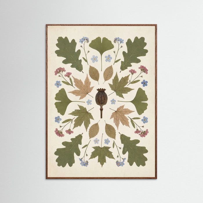 Oak Dark Pressed Garden Blooms
