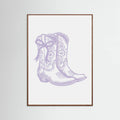 Purple Cowgirl Boots with Bow Poster – plakat og kunsttryk