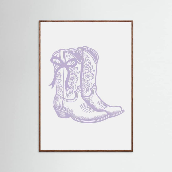 Purple Cowgirl Boots with Bow Poster – plakat og kunsttryk