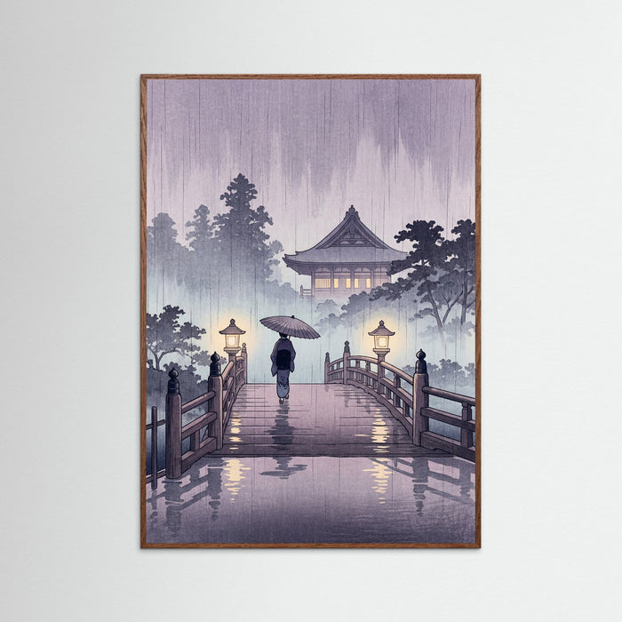 Oak Dark Rainy Night Bridge