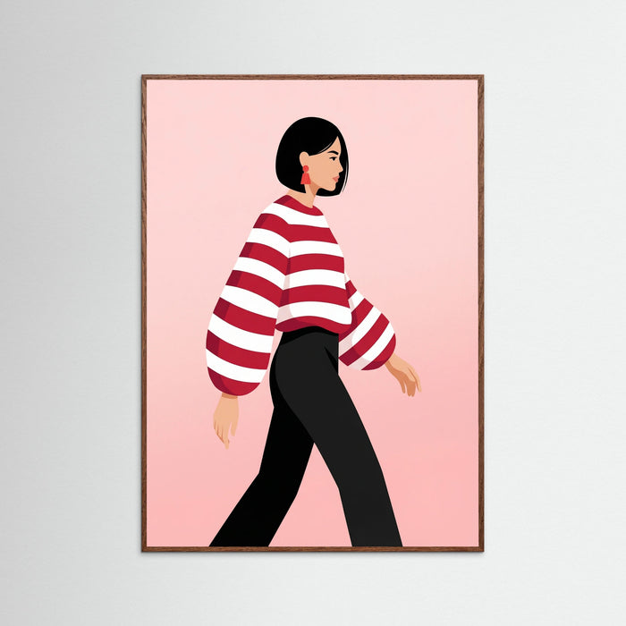 Oak Dark Red Stripes Sway