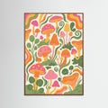Oak Dark Retro Bloom Pattern