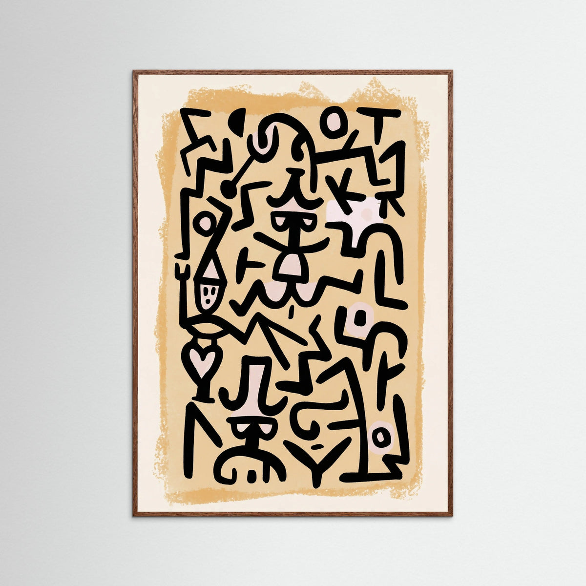 Oak Dark Rhythmic Abstract Figures