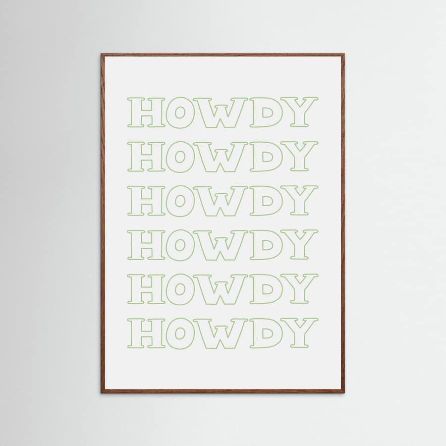 Plakat Sage Green Howdy – plakat i druk artystyczny