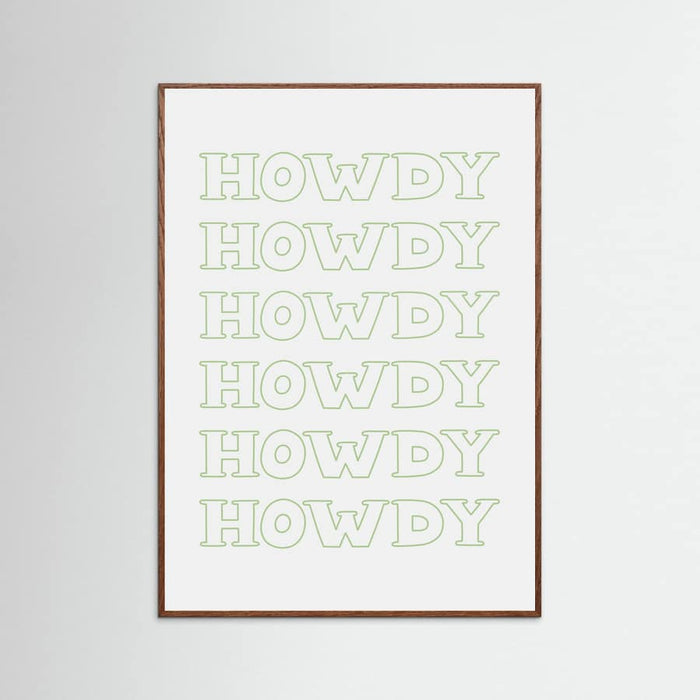Plakat Sage Green Howdy – plakat i druk artystyczny