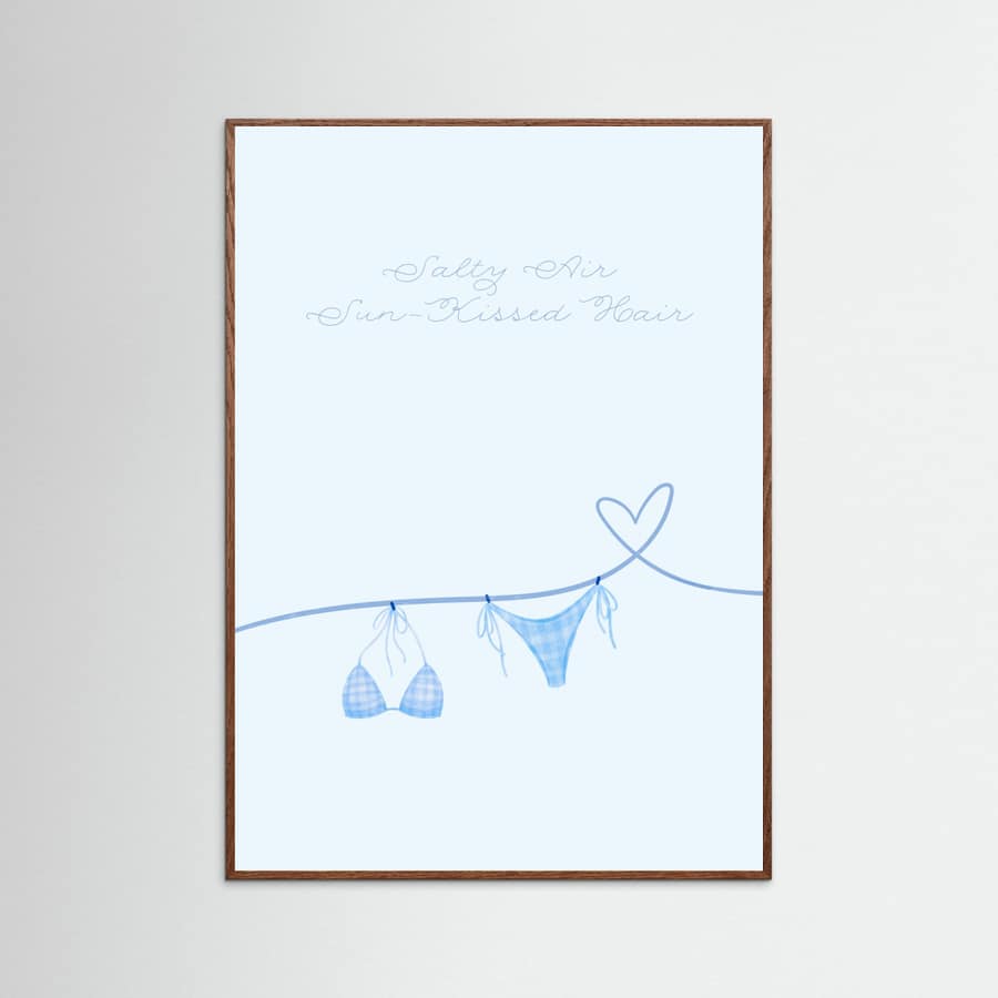 Salty Air Sun Kissed Hair Blue Bikini Poster – poster and art print