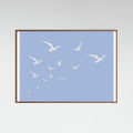 Seagulls Blue Background Poster – plakat og kunsttryk