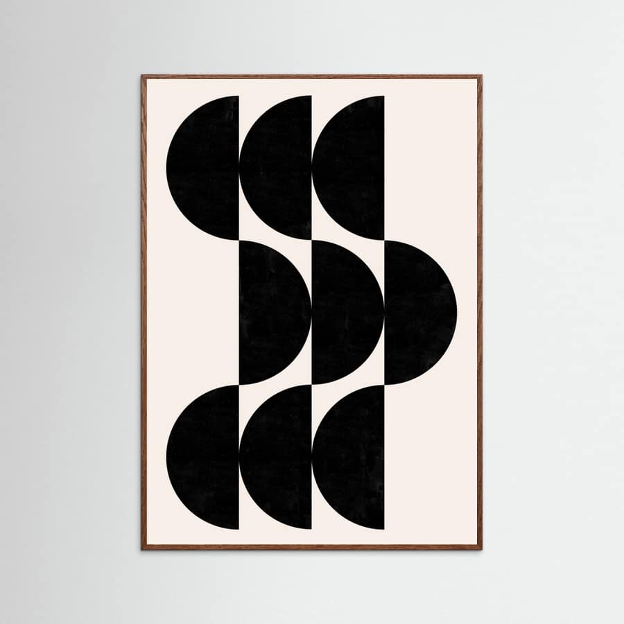 Oak Dark Shape By Cats and Dotz 30 X 42 Inches Textured Black Poster
