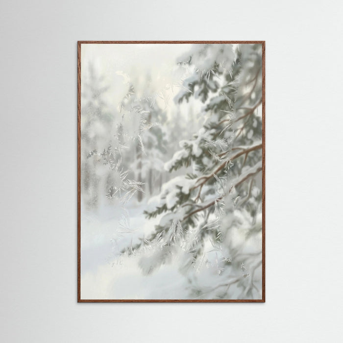 Oak Dark Snowy Pinecones