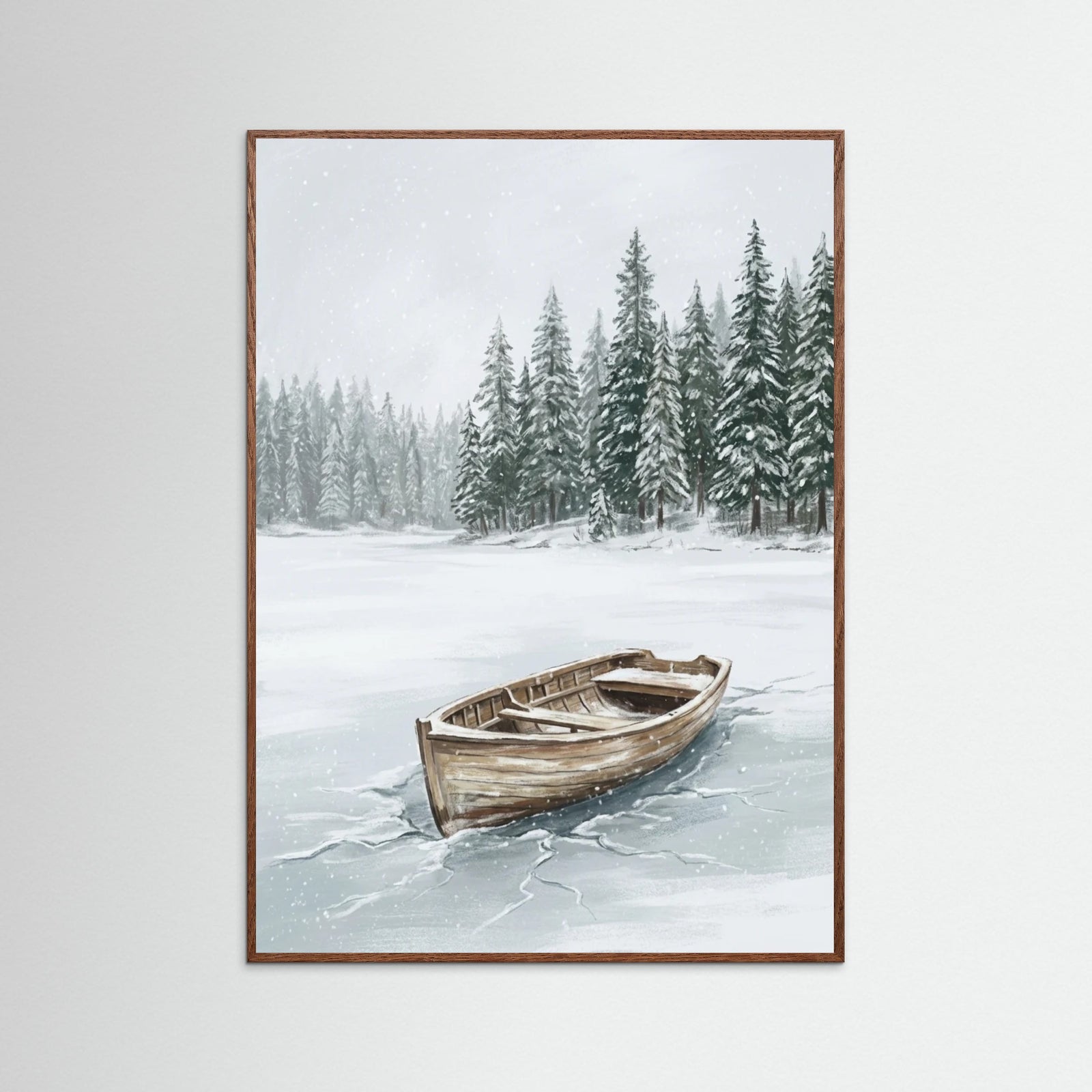 Oak Dark Snowy Retreat