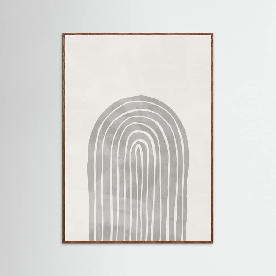Soft Gray Rainbow Arch Poster – plakat og kunsttryk
