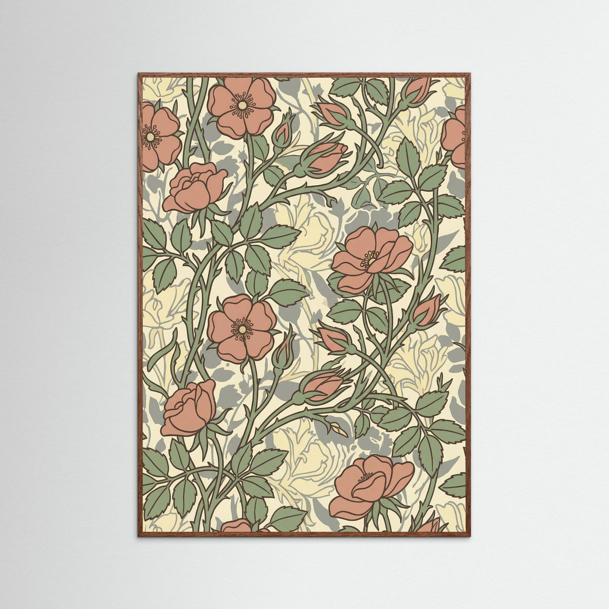 Oak Dark Soft Sunflower Pattern