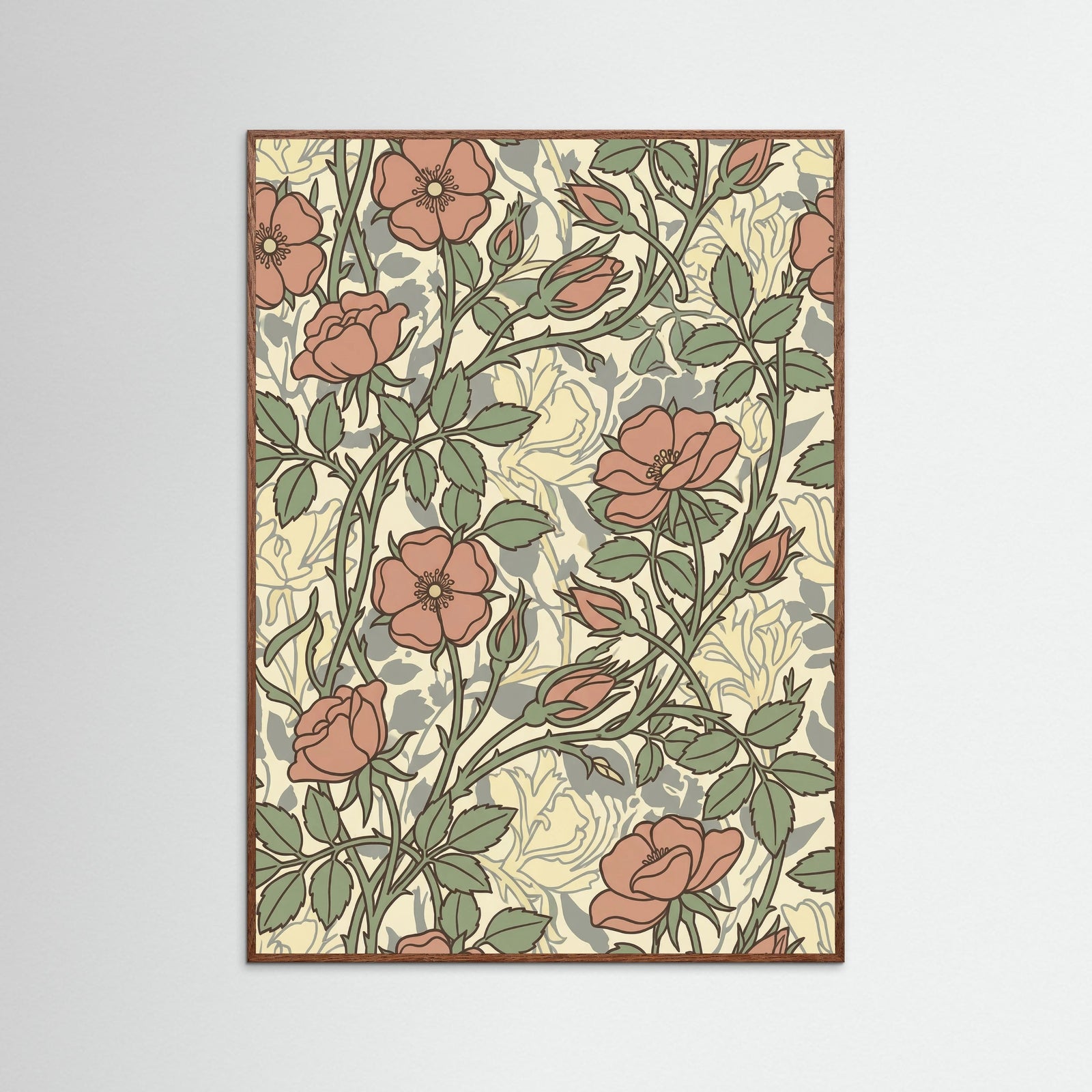 Oak Dark Soft Sunflower Pattern