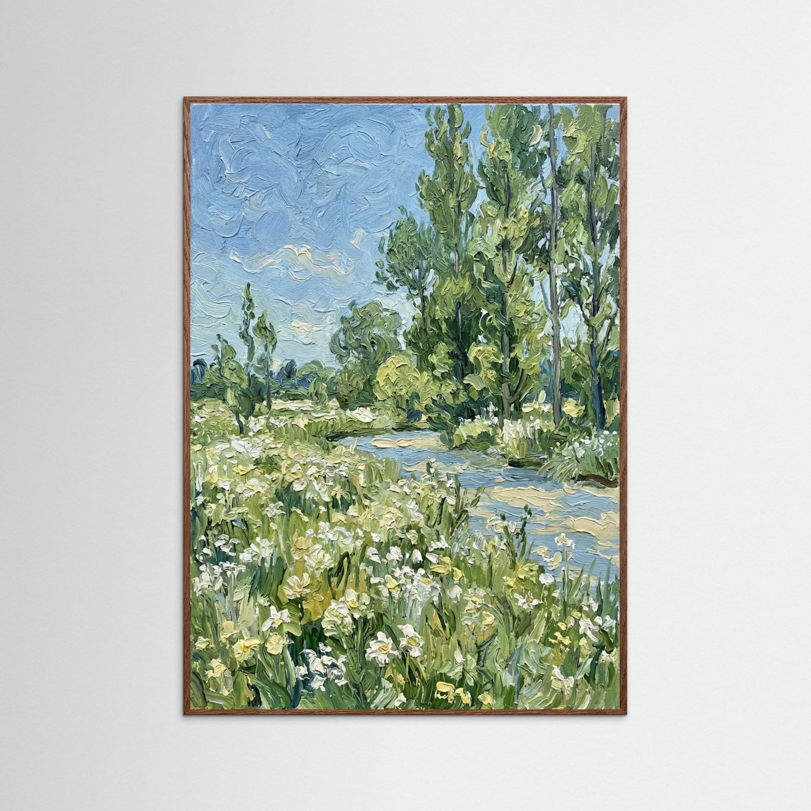 Oak Dark Springtime Riverbank