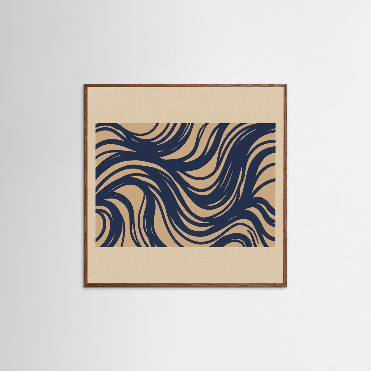 Oak Dark Square Abstract Currents