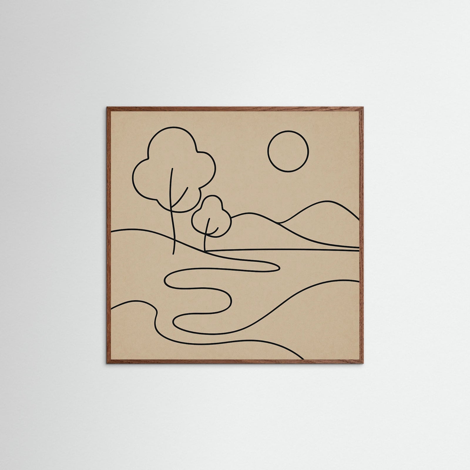 Oak Dark Square Abstract Embrace