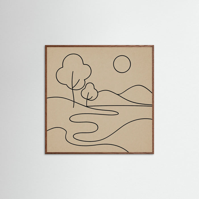 Oak Dark Square Abstract Embrace