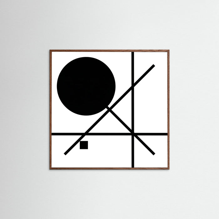 Oak Dark Square Art Print Beige