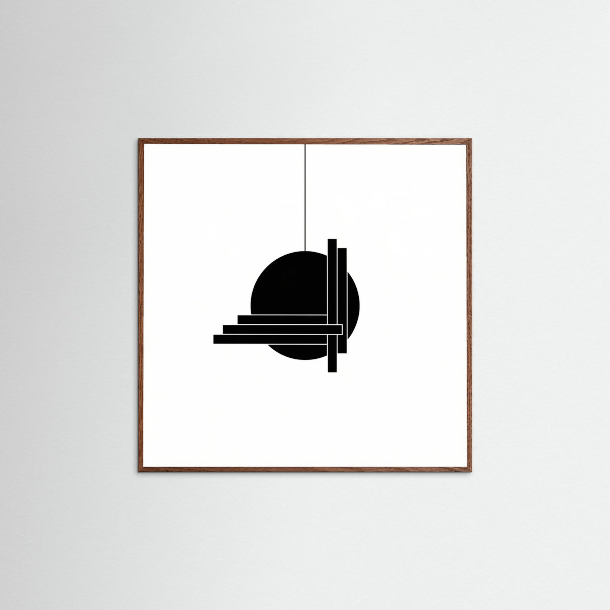 Oak Dark Square Art Print Beige