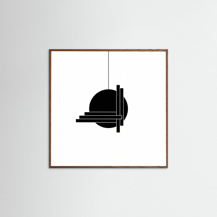 Oak Dark Square Art Print Beige