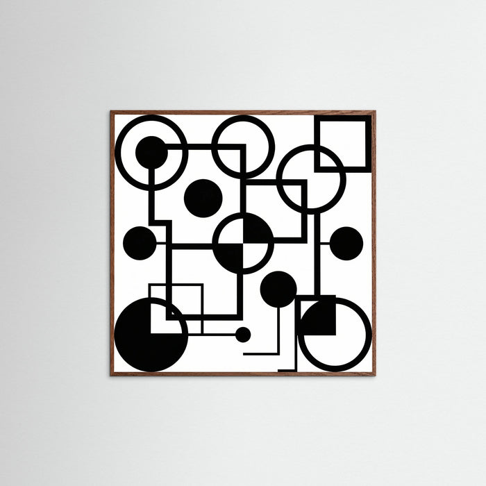 Oak Dark Square Art Print Beige