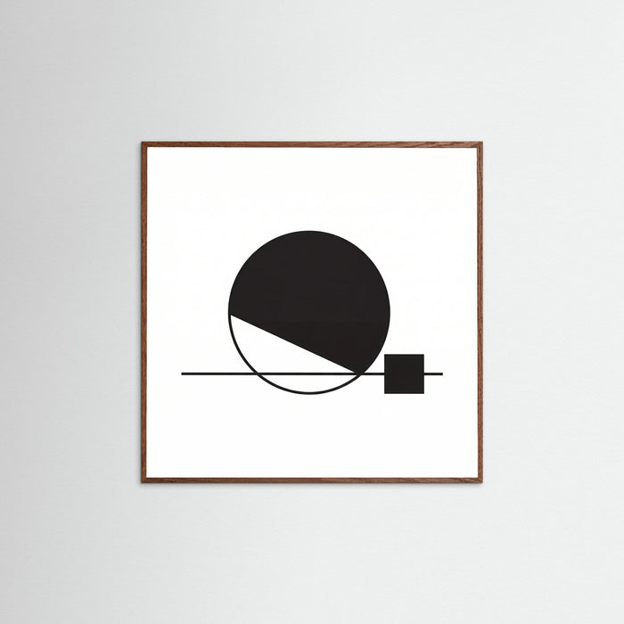 Oak Dark Square Art Print Beige