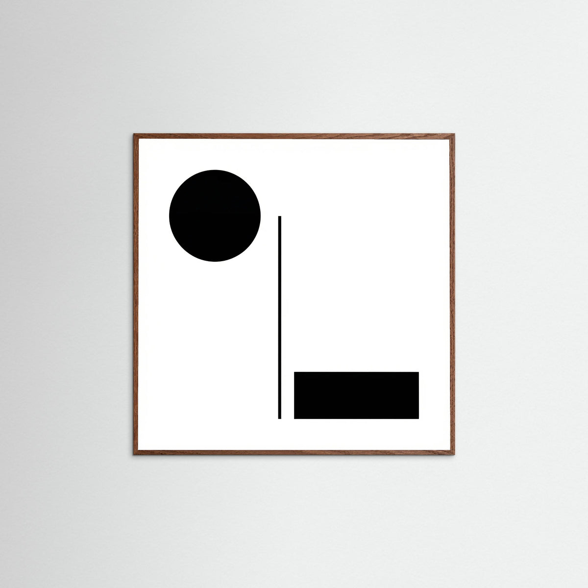 Oak Dark Square Art Print Beige