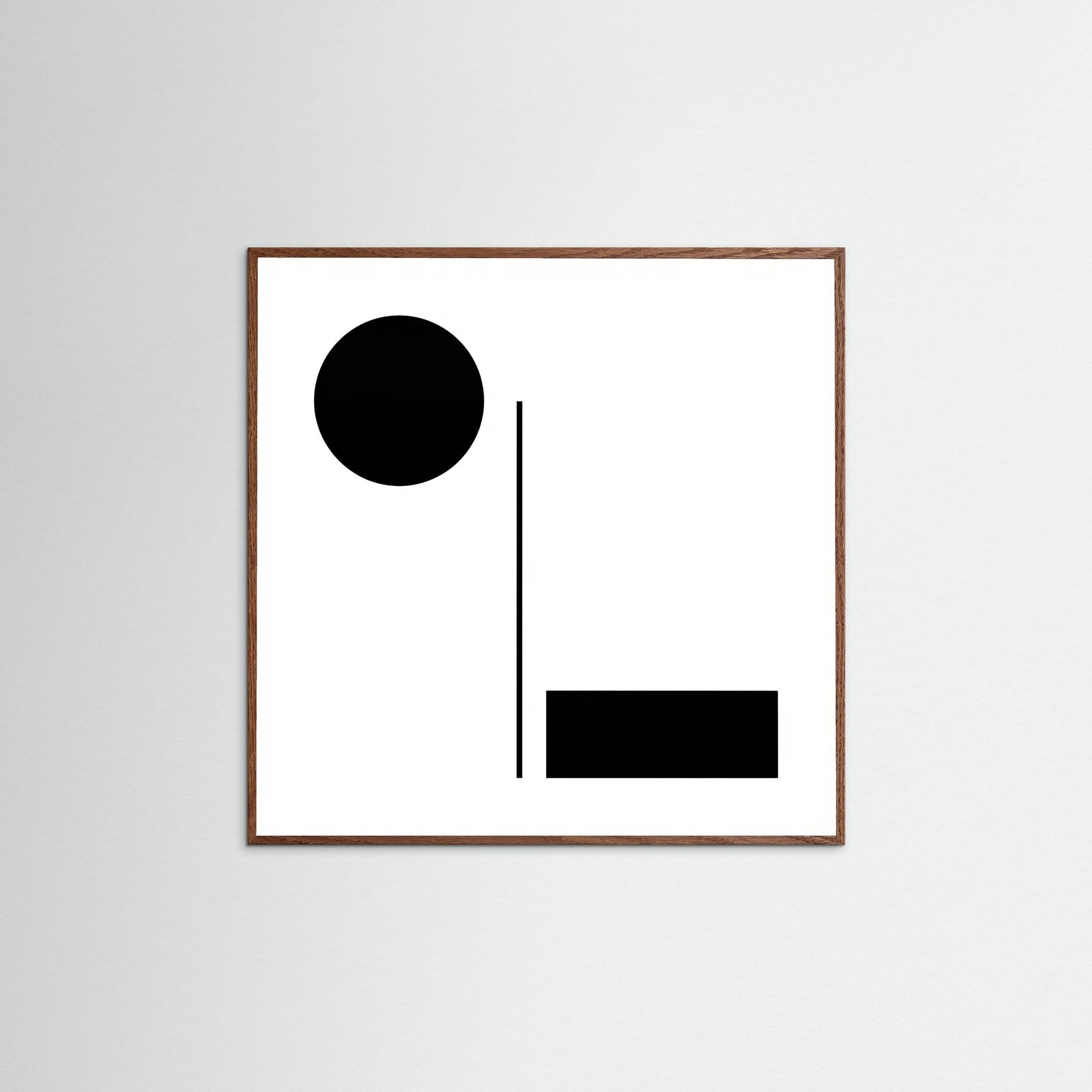 Oak Dark Square Art Print Beige