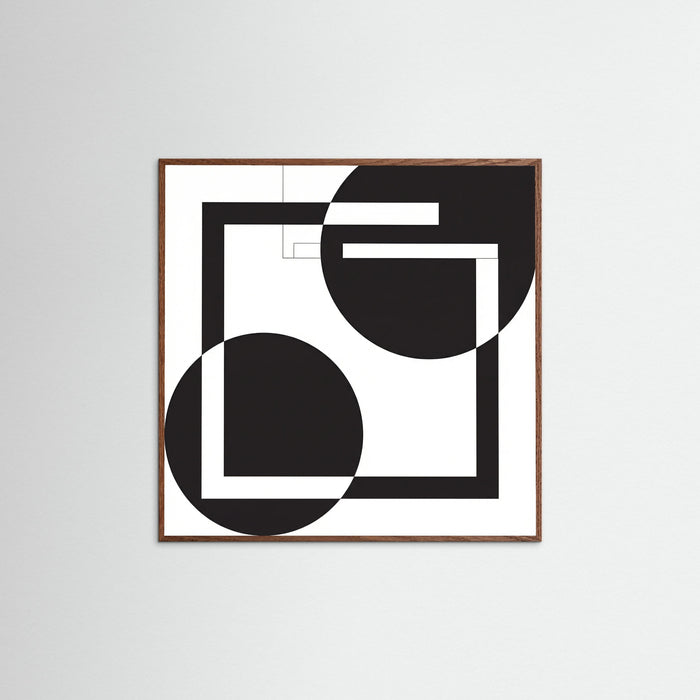 Oak Dark Square Art Print Beige
