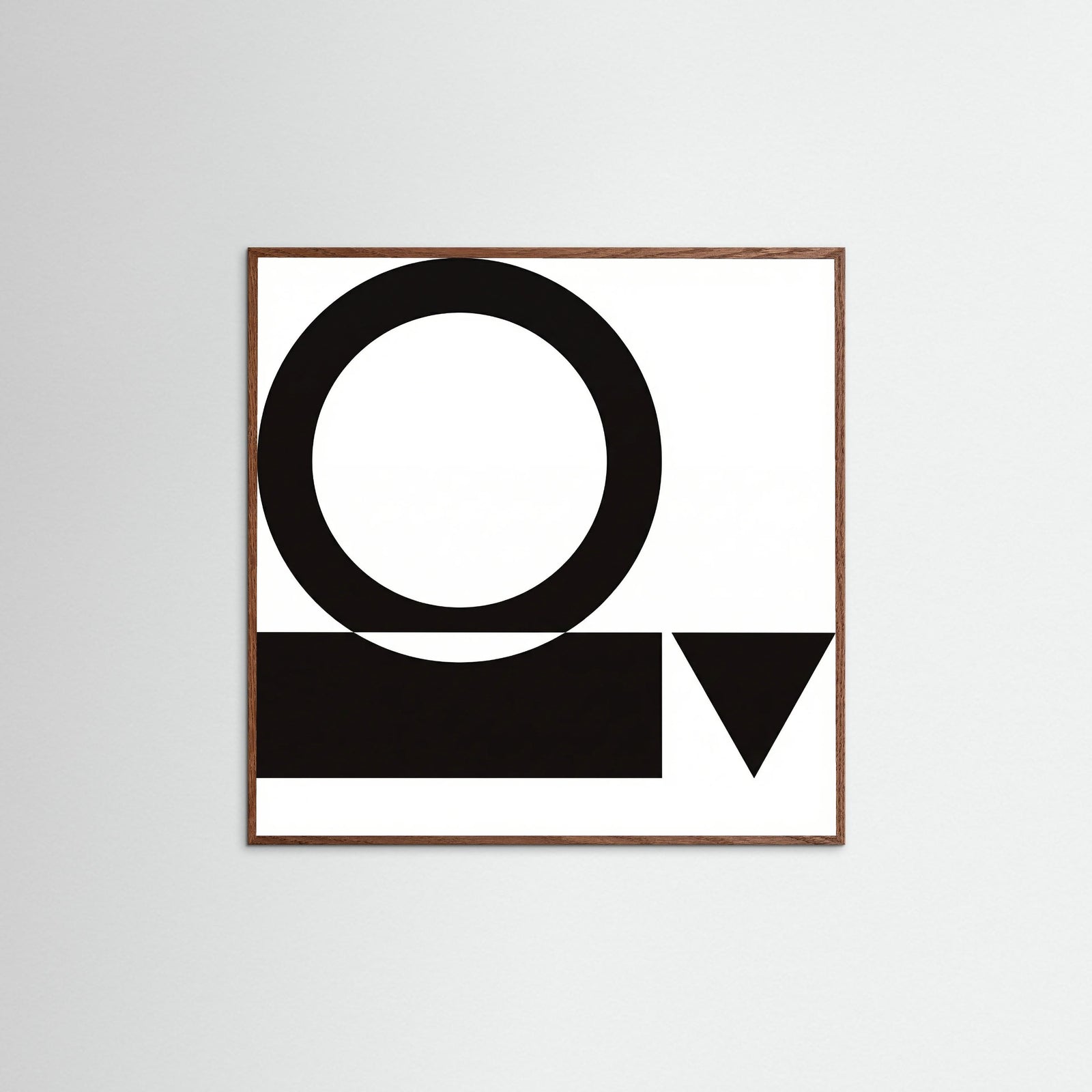 Oak Dark Square Art Print Beige