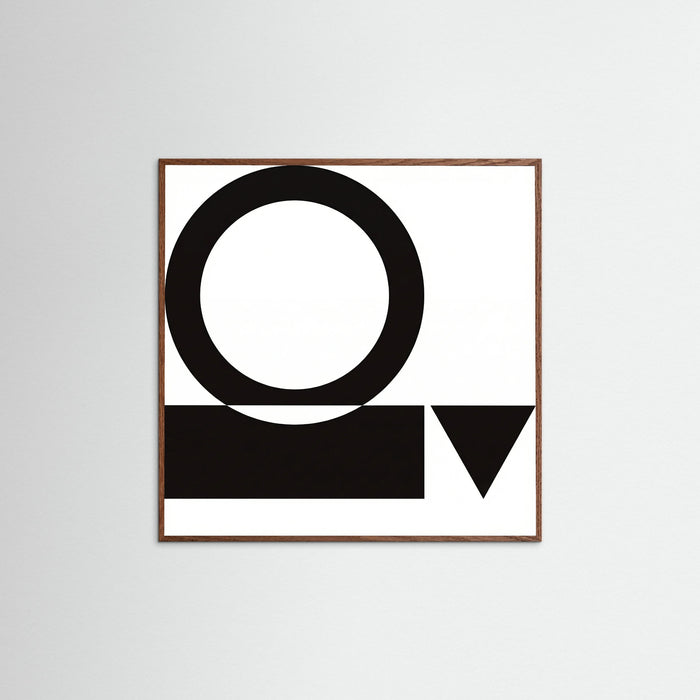 Oak Dark Square Art Print Beige
