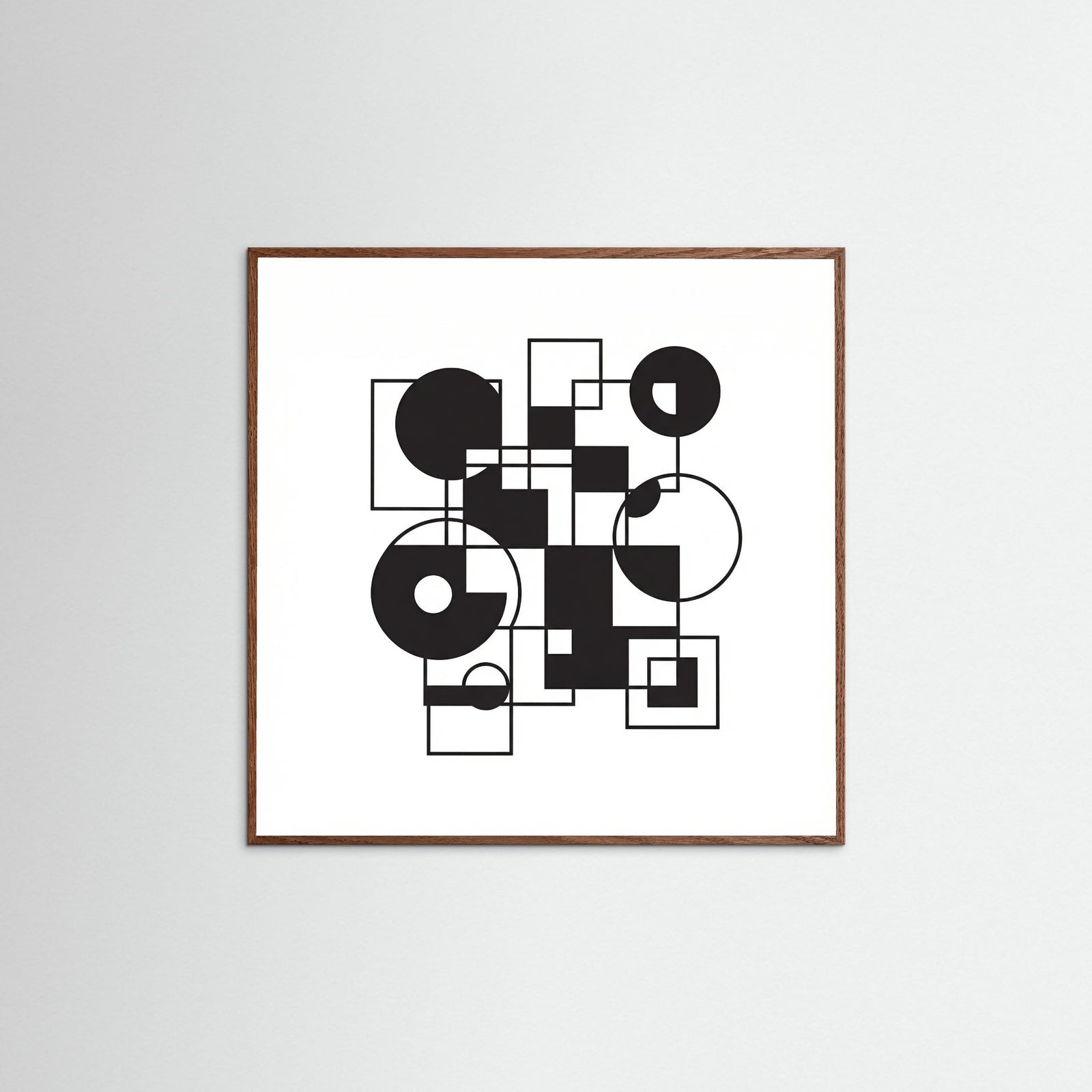 Oak Dark Square Art Print Beige