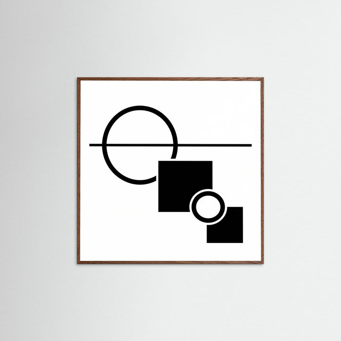 Oak Dark Square Art Print Beige