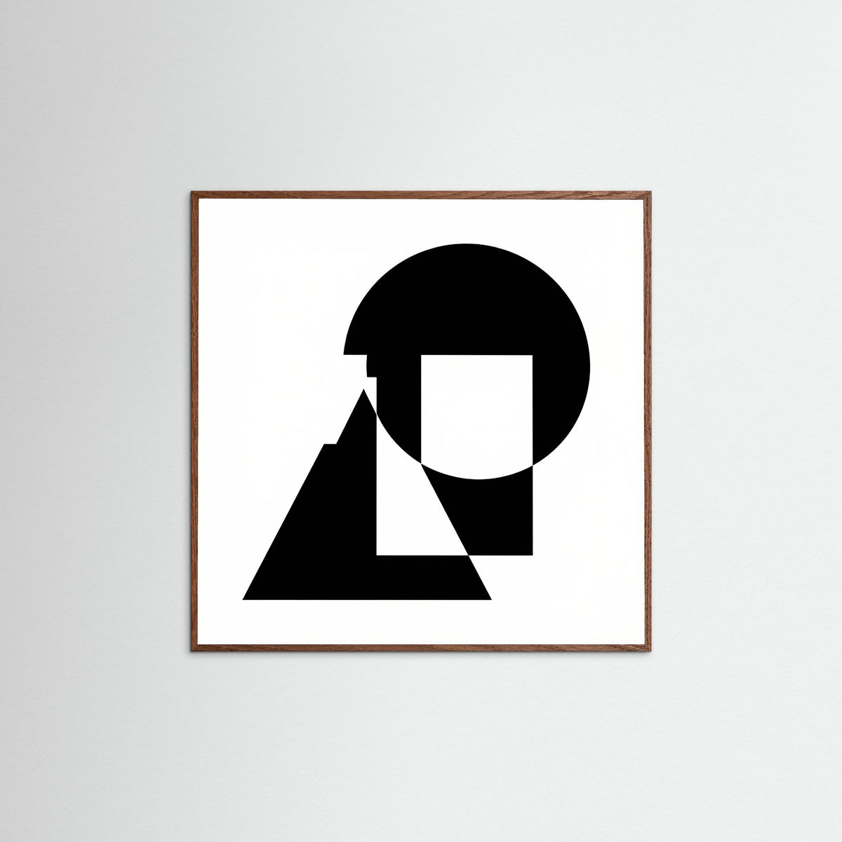 Oak Dark Square Art Print Beige