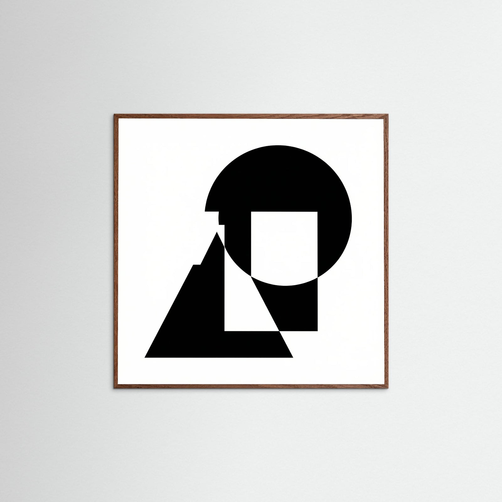 Oak Dark Square Art Print Beige