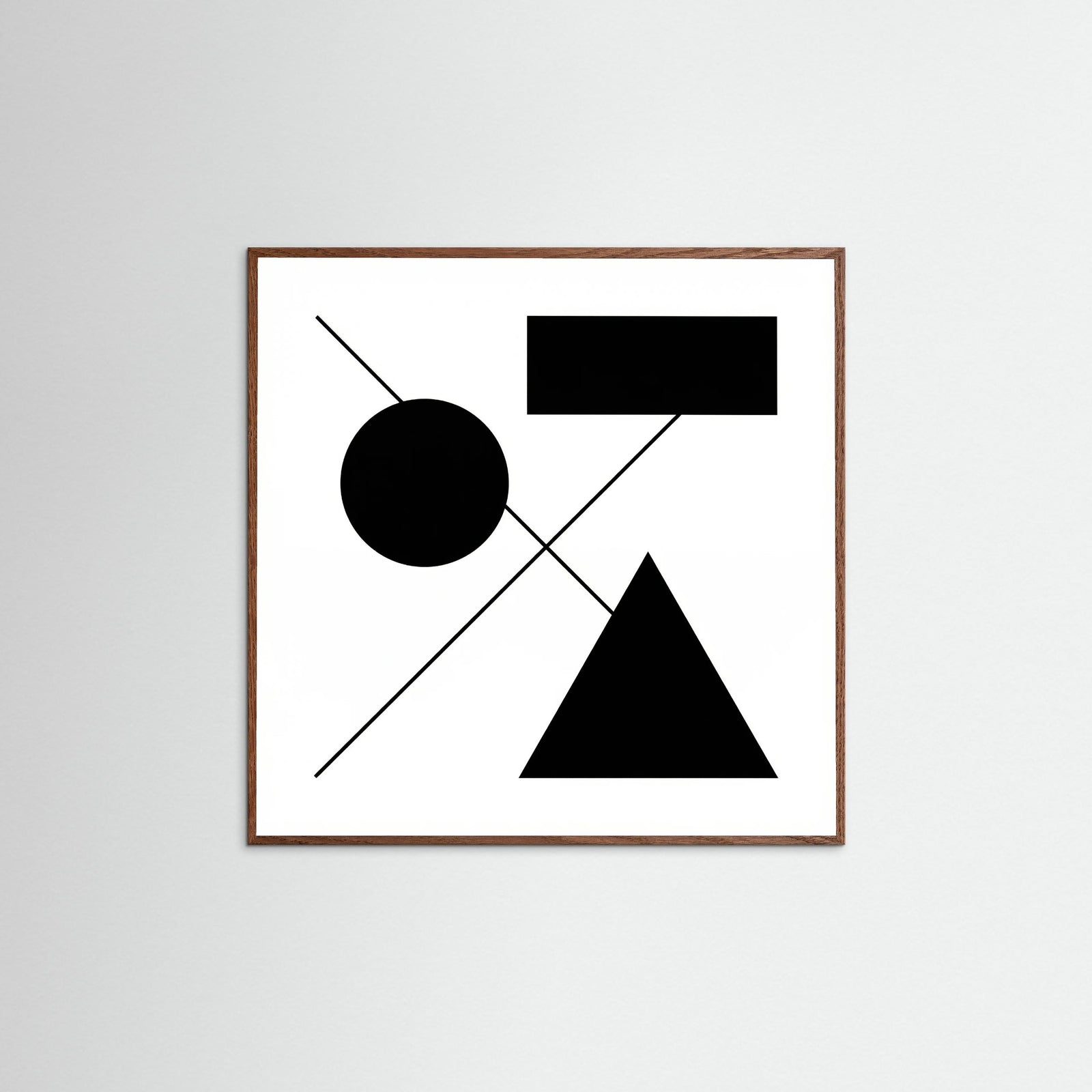 Oak Dark Square Art Print Beige