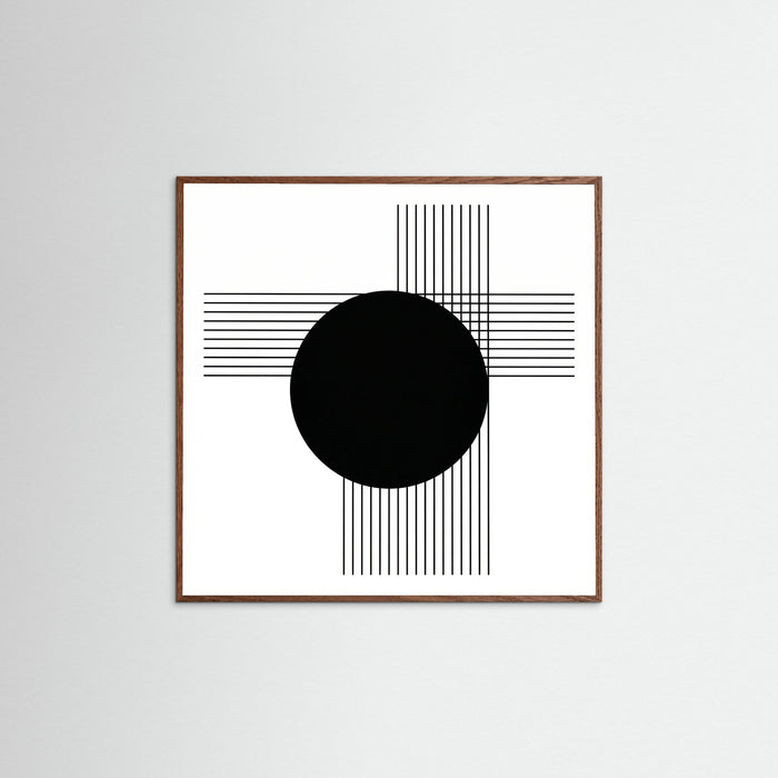 Oak Dark Square Art Print Beige
