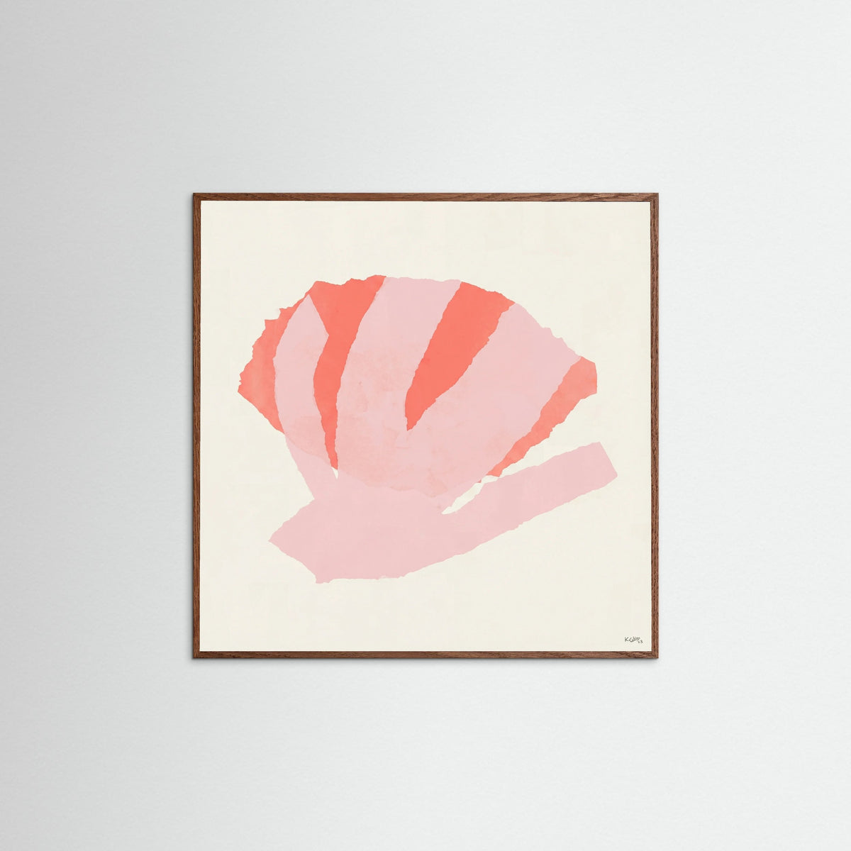 Oak Dark Square Coral Bloom