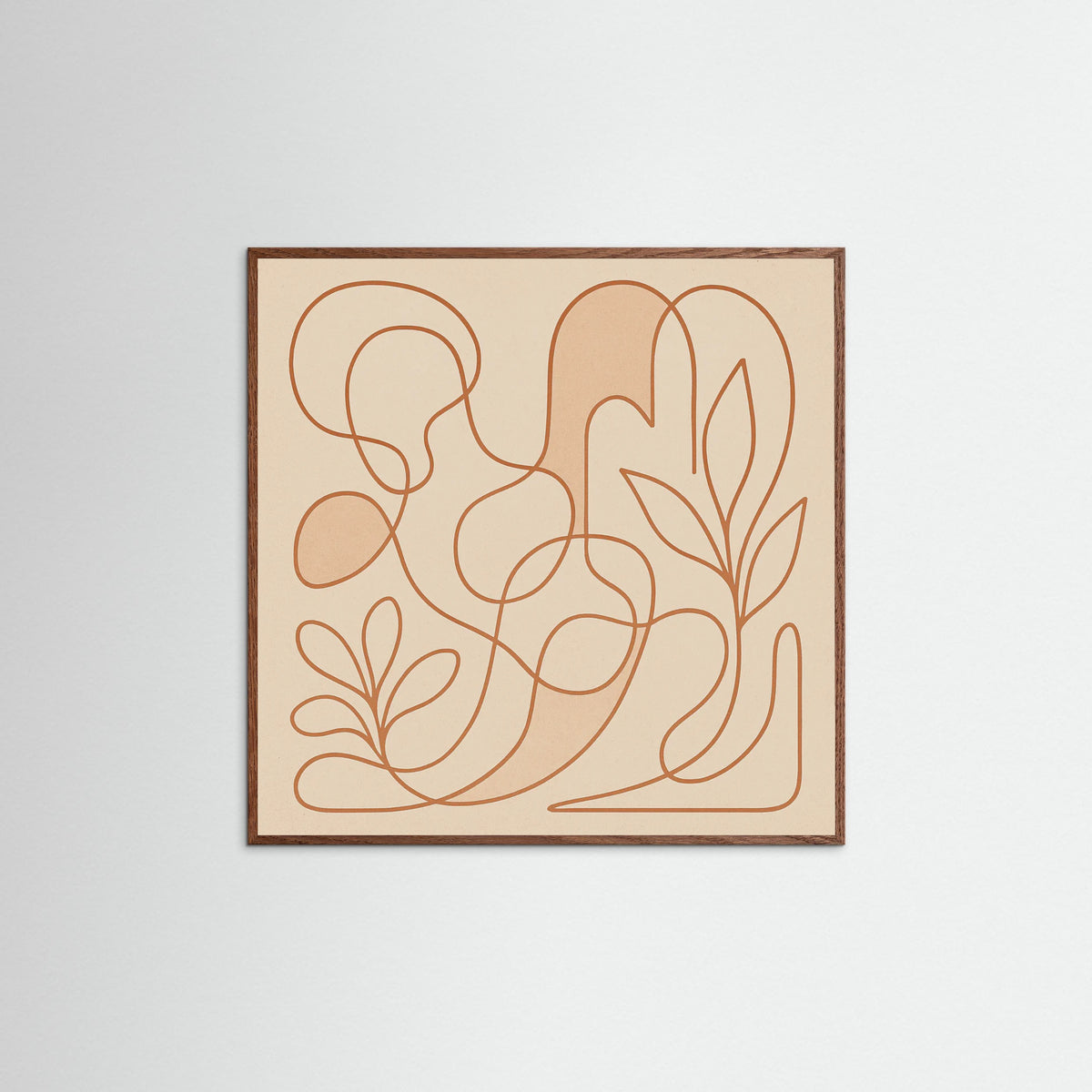Oak Dark Square Entwined Faces