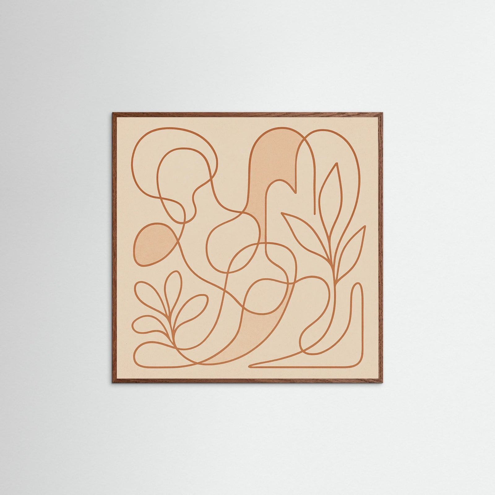 Oak Dark Square Entwined Faces