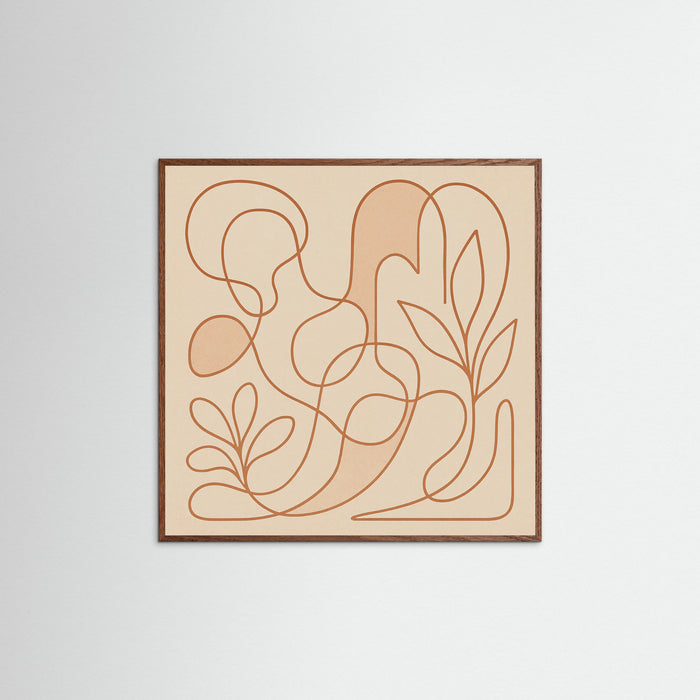 Oak Dark Square Entwined Faces