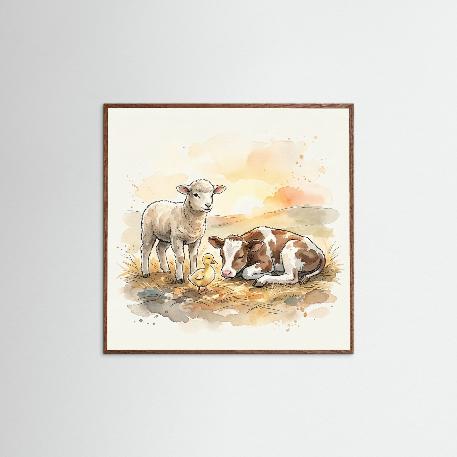 Oak Dark Square Farm Animal Medley