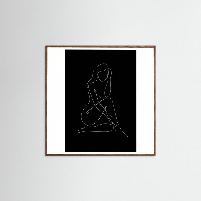 Oak Dark Square Fluid Contours Black