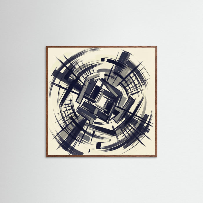 Oak Dark Square Midnight Grid