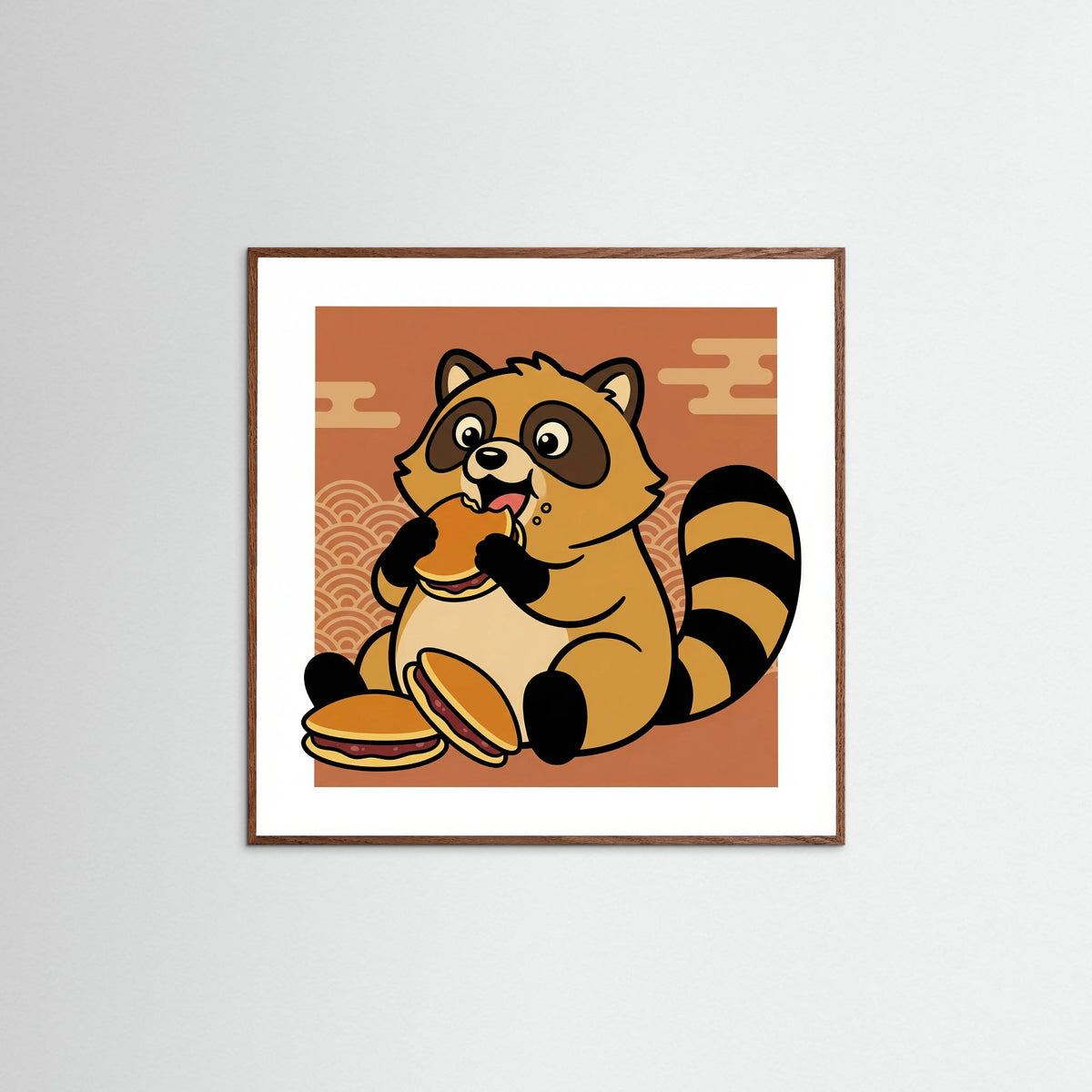 Oak Dark Square Midnight Ramen Cat