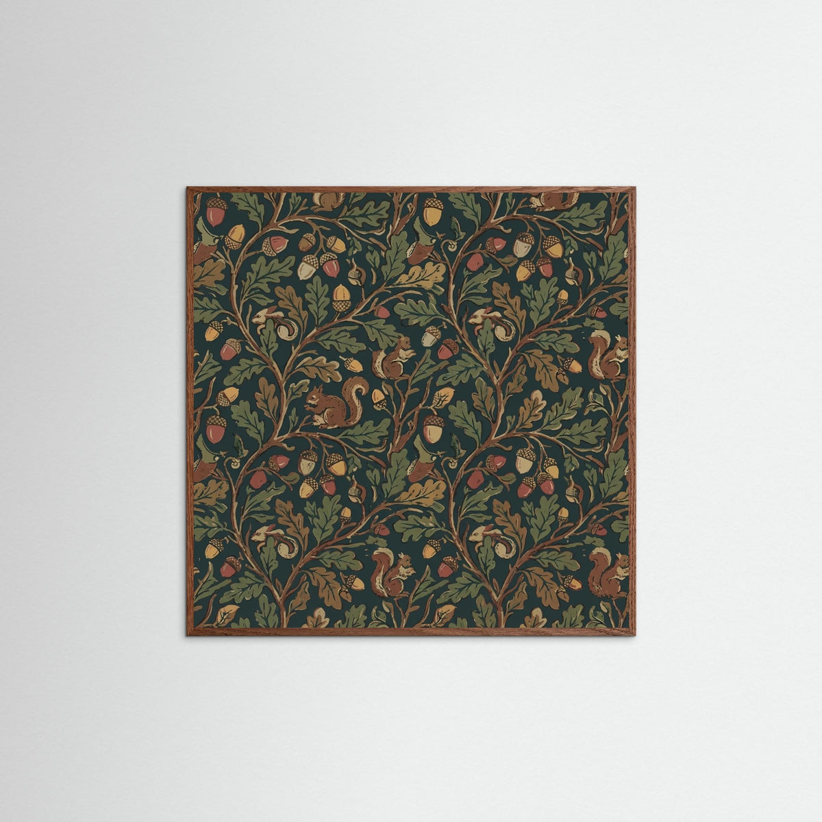 Oak Dark Square Morrisian Bloom