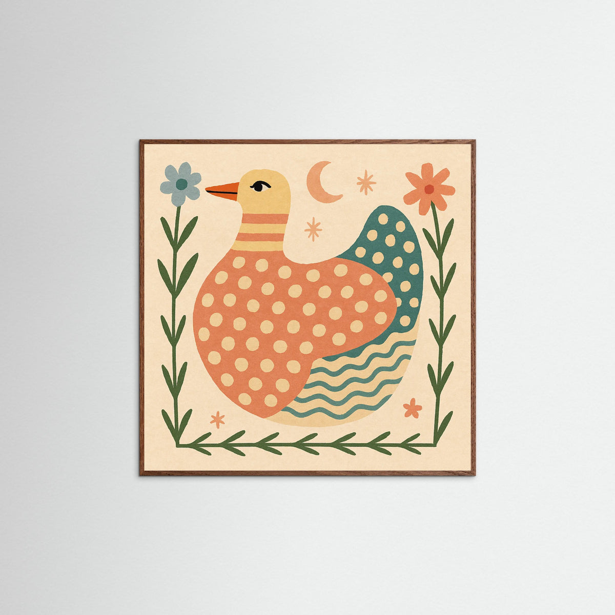 Oak Dark Square Patterned Duck