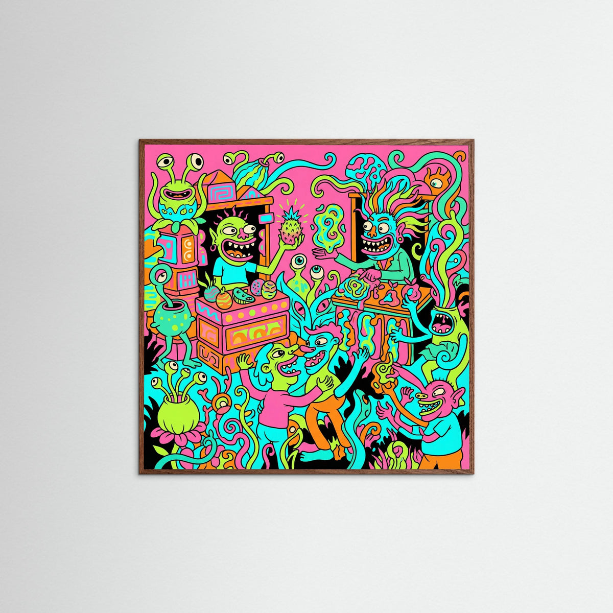 Oak Dark Square Vibrant Chaoscapade