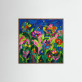 Oak Dark Square Vibrant Floral Portrait