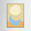 Oak Dark Stacked Ovals in Soft Yellow and Light Blue Poster